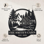 Personalized Cabin Metal Sign, Custom Family Name Rustic Wall Art for Cabin, Custom Campsite Wall Decor, Mountain Trail Art, Family Camper Sign, Rustic Cabin & Lodge Decor for Dock, Deck, Entryway - Image 3