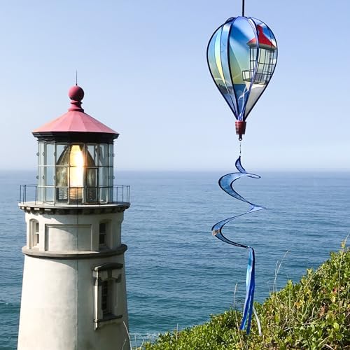 In The Breeze 0987 Coastal Lighthouse Hot Air Balloon-6 Panel Wind Decoration - Image 4