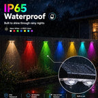 AUDLES Solar Fence Lights Outdoor Waterproof LED, 8 Modes Warm & RGB 6 Color Changing Solar Powered Flood Wall Lights, Solar Light for Step, Pathway, Garden, Deck, Stairs Decor- 12 Pack - Image 3