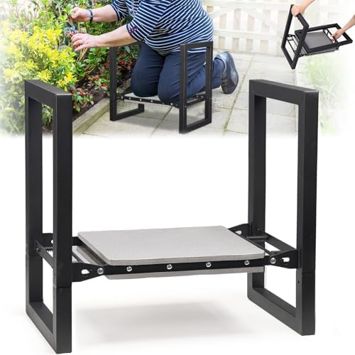 Garden Kneeler and Seat - Heavy Duty Folding Garden Stool with Handles, Stable Kneeling Device Bench Chair Gardening Tools Gifts for Women Men Seniors Gardeners Outdoor Weeding Planting by DIOVPLX
