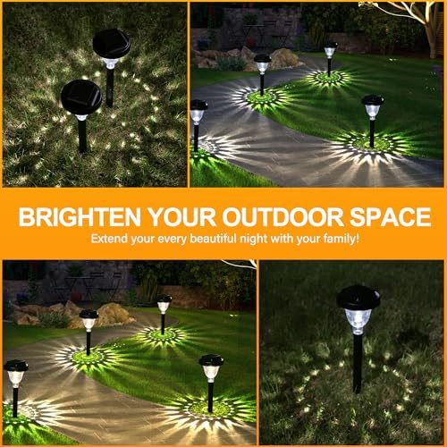 Siatom Solar Pathway Lights 10 Pack, Bright Solar Path Lights Outdoor Waterproof IP65, Walking Path Solar Lights for Outside, Garden, Lawn, Walkway, Yard (Warm White) - Image 6