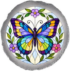 Magnolia Garden 10-Inch Multi-Color Butterfly Stepping Stone - Faux Stained Glass Insect Garden Stone, Weather-Resistant Resin Pathway Accent, Floral Vine Outdoor Yard Decor & Walkway Plaque by DicksonsGifts