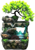 Tabletop Waterfall Fountain with Flowing Water & LED Lights – Indoor Resin Rockery Desk Fountain for Home, Office, Bedroom Relaxation & Decoration, Mini Desktop Water Featur by JASIVO