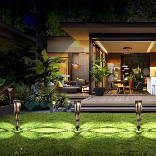 JJX Solar Pathway Lights, 6 Pack Outdoor Walkway Solar Lights for Yard Outside, Warm Light LED Landscape Light Waterproof IP65 Auto On/Off for Lawn Sidewalk - Image 6
