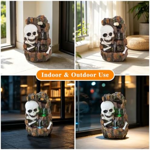 15.9" H Halloween Water Fountain Outdoor ＆ Indoor,Garden Fountain with LED - Image 6