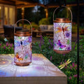 2Pack Solar Outdoor Lanterns Waterproof Multicolor Dragonfly Garden Gifts for Mom Women Backyard Lights Lanterns for Indoor,Outdoor, Outside,Mothers Day Gifts for Grandma Wife by Go2garden