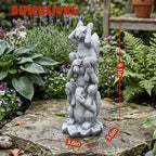 Elenon Zen Squirrel Statue, Three Wise Squirrels Sculpture, Meditation Yoga Animal Figurine, Sculpture, Hand-Painted Resin Garden Decor for Patio Lawn Home - Image 4