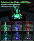 SZMP Solar Fountain Upgraded 100% Glass Panel & Solar Fountain 3.5W Bird Bath Fountains with Flower 2023 Upgraded Glass Panel (Black) - Image 2