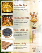 41" Large Angel Solar Wind Chimes for Outside, Metal Garden Decor - Image 5