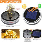 12 Pack Solar Mason Jar Lights for Outside, 30 LED Solar Mason Jar Lids Fairy Lights with 12 Hangers(No Jars) Outdoor Waterproof for DIY Patio Garden Yard Lawn Party Wedding Decoration Warm White - Image 2