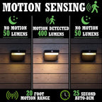Solar Fence Lights, Motion Sensor, 2 Modes, 3000K Warm, 2pk - Image 4