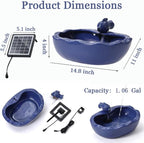 Solar Water Fountain, 11 inch Ceramic Koi Fountain, Blue Glazed Finish, Outdoor Solar Garden Fountain, Solar Powered Fountain for Garden, Tabletop, Balcony, Patio, Deck - Image 2