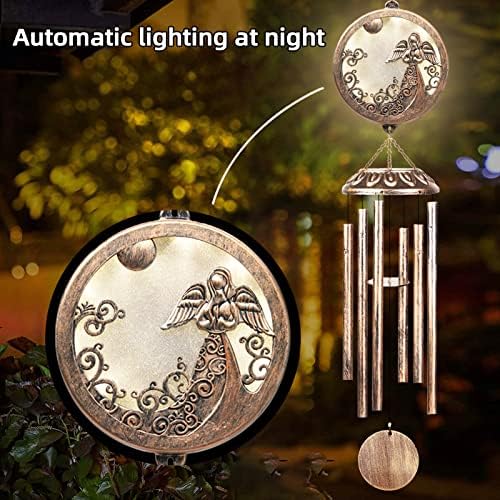 FSVGYY Solar Angel Memorial Wind Chime 33 Inch Deep Tone Outdoor - Image 5