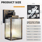 2 Pack Black Brush Gold Dusk to Dawn Outdoor Wall Light - Image 3