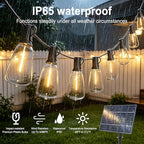Achin 50FT Solar String Lights Outdoor with 32 LED Bulbs 1.5FT Bulbs Spacing,Patio String Lights Whith Remote, IP65 Waterproof, 3600mAm Battery (50FT 32Bulbs) - Image 4