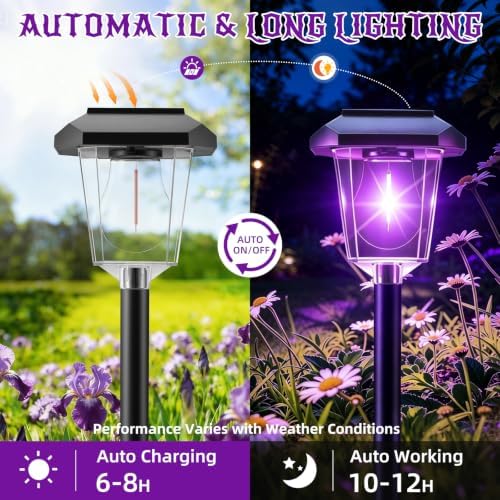 16Pack Purple Solar Halloween Lights outdoor, Pathway Halloween Decorations - Image 6