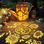 2 Pack Sunflower Solar Watering Can Lights, Solar Lights Outdoor Waterproof - Image 2