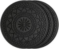 HF by LT Rubber Estate Garden Stepping Stone, Round, 11-3/4 Inches, Black, Set of 3 by HFbyLT