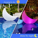 TIALLY Floating Pool Lights - Full Moon and Crescent Moon Inflatable LED Lights for Pool Party Decorations - Image 4