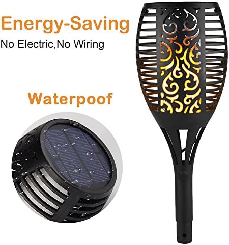 Solar Tiki Torch Light Flickering Flame Outdoor Waterproof Dusk to Dawn Garden Light 96 LED Dancing Flames Landscape Lighting Outdoor Path Light for Patio Deck Yard Driveway - Image 2