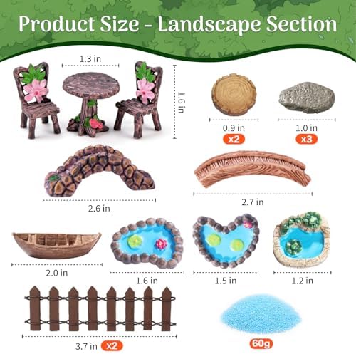 115Pcs Fairy House Kit Mini Fairy Garden Accessories Outdoor Supplies Decor - Image 3