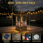 Solar Lantern Outdoor Waterproof Door Ruined House san Juan Puerto rico Colorful Island Garden Decor LED Hanging Solar Lights Tabletop Lamp Gifts for Women Mom Outside Yard Patio Porch - Image 2