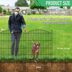 10 Panel No Dig Metal Garden Fence 32"H x 23.6'L Dog Fence Outdoor for Yard - Image 2
