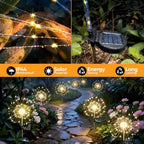 FOOING Solar Fireworks Lights for Outside Waterproof Solar Lights Outdoor, 8 Packs 130 LED Twinkling Fairy Firefly Starburst Light with 2 Modes DIY for Yard, Lawn, Pathway, Patio, Garden Decor - Image 5