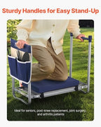 VEVOR Large Folding Garden Kneeler and Seat Heavy Duty, Widened 10" EVA Foam Pad, Portable Garden Stool with Tool Bags, Gardening Bench to Relieve Knee & Back Pain, Gifts for Seniors, Women, Parents - Image 5