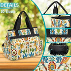 Mexican Style Talavera Garden Tool Bag, Garden Tote Storage Bag with 10 Pockets, Indoor and Outdoor Bird Flower Gardening Tool Organizer for Women Men - Image 5