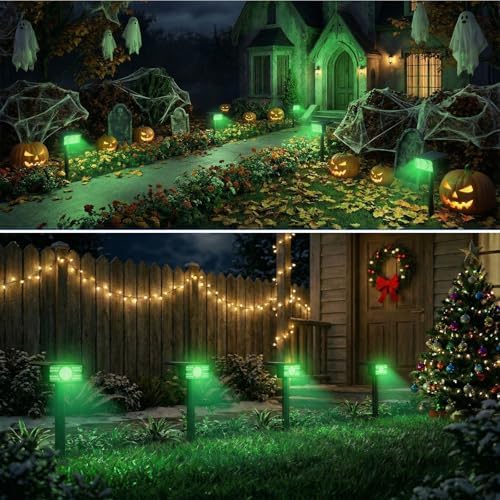 T-SUN Green Solar Spot Lights Outdoor Waterproof, 4 Pack - Image 7