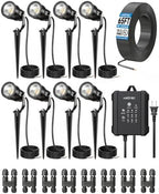 HIBOITEC All-in-One Low Voltage Landscape Lighting Kit, Dusk to Dawn, 8 PCS by HIBOITEC