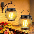 Solar Lanterns Outdoor Waterproof, Metal Hanging Lights, 2 Pack by TuyLuxeHome