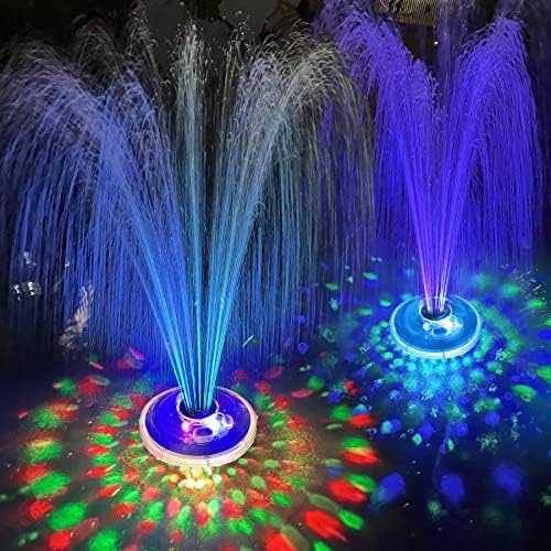 LanPool Floating Water Fountain with Underwater Lights, Powered Pump Outdoor, 3 Modes Sprinkler Waterfall Fountain for Inground Above Ground Pool, Pond-Blue-1PC by LanPool