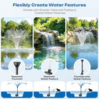 Antfraer 120W Solar Pond Pump, Solar Water Pump with 1600GPH Adjustable Flow & Dry-Run Protection, Solar Water Fountain Pump & Dual Solar Panels for Outdoor Pond Garden Waterfall Water Features - Image 4