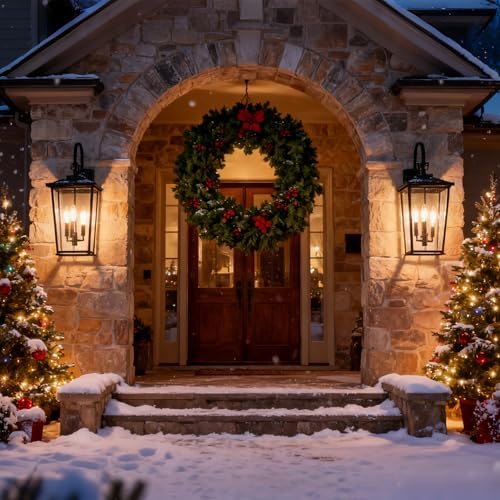 Kalium Modern Outdoor Wall Sconce Fixture 20 1/2", Matte Black, 3-Light Exterior Wall Mount Lighting with Clear Glass Panels for House Porch Patio Outside Deck Garage Yard Front Door Garden Home - Image 6