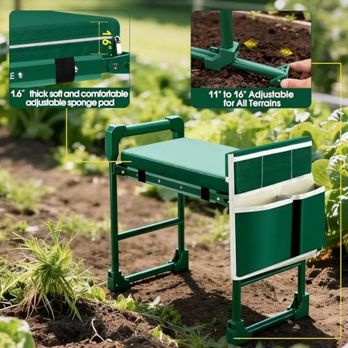 Garden Kneeler and Seat Heavy Duty 600LBS w/ Thicken Wide Soft Kneeling Pad - Image 4