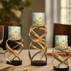 4 Packs Flameless LED Battery Candles with Colored Light Watercolor Sunflower Daisy Flower Waterproof Pillar Fake Candles with Remote for Wedding Beach Party Decor Home Decoration - Image 4