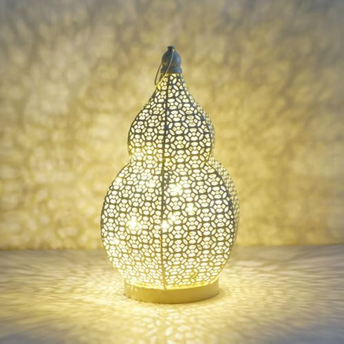 Moroccan Style Vintage Lantern Metal Decorative Table Lamp 9.84" Tall Moroccan Lantern Decorative Candle Holder Lamp for Home Living Room Bedroom Garden Yard Weddings Parties 03 - Image 3