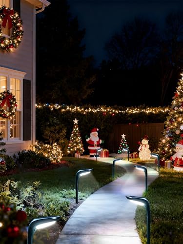 Solar Pathway Lights,【2 Pack】 Solar Garden Lights Outdoor Waterproof Solar Powered Path Light Auto On/Off for Landscape Path Yard Patio Walkway Driveway Pool Holiday (Cool White & Warm White) - Image 6