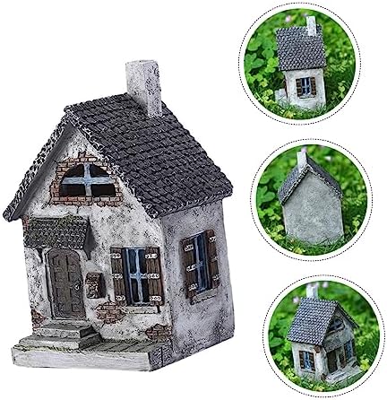Garden House Shape Decor Resin Small House Miniature Home Outdoor Decoration - Image 3