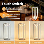 Mr.White IP54 Waterproof Outdoor LED Table Lamp - Battery Operated Rechargeable Cordless 5200mAh, Dimmable 3 Color Temperatures for Patio Backyard (White) - Image 7