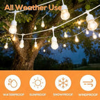 SUNTHIN 50FT White Outdoor String Lights with 16 1W LED Bulbs - Image 3