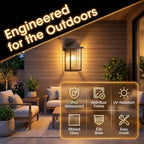 2-Pack 15" Oil-Rubbed Bronze Outdoor Wall Light, Metal Porch Light - Image 2