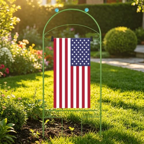 Liitrton 2 Pack Garden Flag Holder Stand Fits Max 14" x 25" Flags, Decorative Metal Yard Flag Holder for Outside Seasonal Holiday Christmas Garden Decor-Flag Not Include (Green) - Image 3