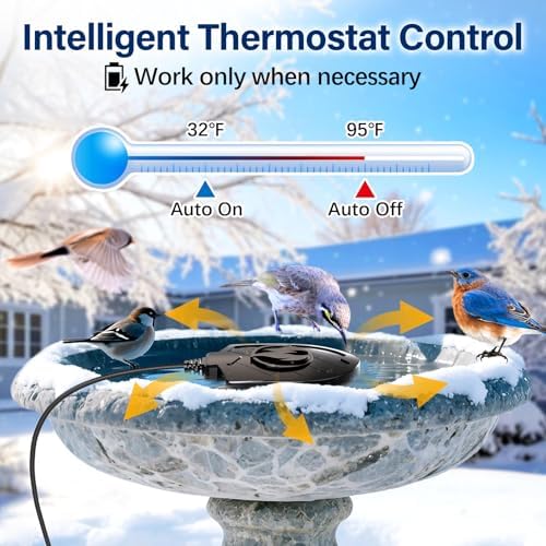 100W Bird Bath Heater for Outdoors in Winter, Birdbath Heater Deicer, Black - Image 3