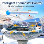 100W Bird Bath Heater for Outdoors in Winter, Birdbath Heater Deicer, Black - Image 3