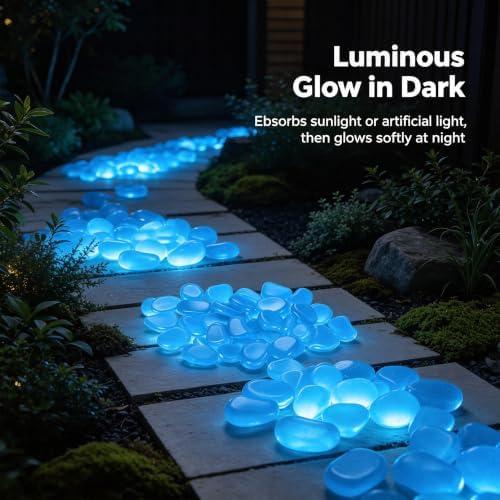 30-Pack Glow in the Dark Rocks, 1.77" Resin Outdoor Garden - Image 3