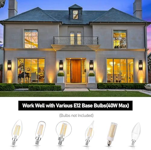 BesLowe 18” Large Outdoor Wall Light, 2-Light Exterior Porch Sconce, Black - Image 6