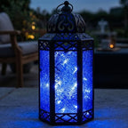Vela Lanterns Decorative Indoor Fairy Light Candle Holder, Cobalt Blue, L by VelaCandleLanterns